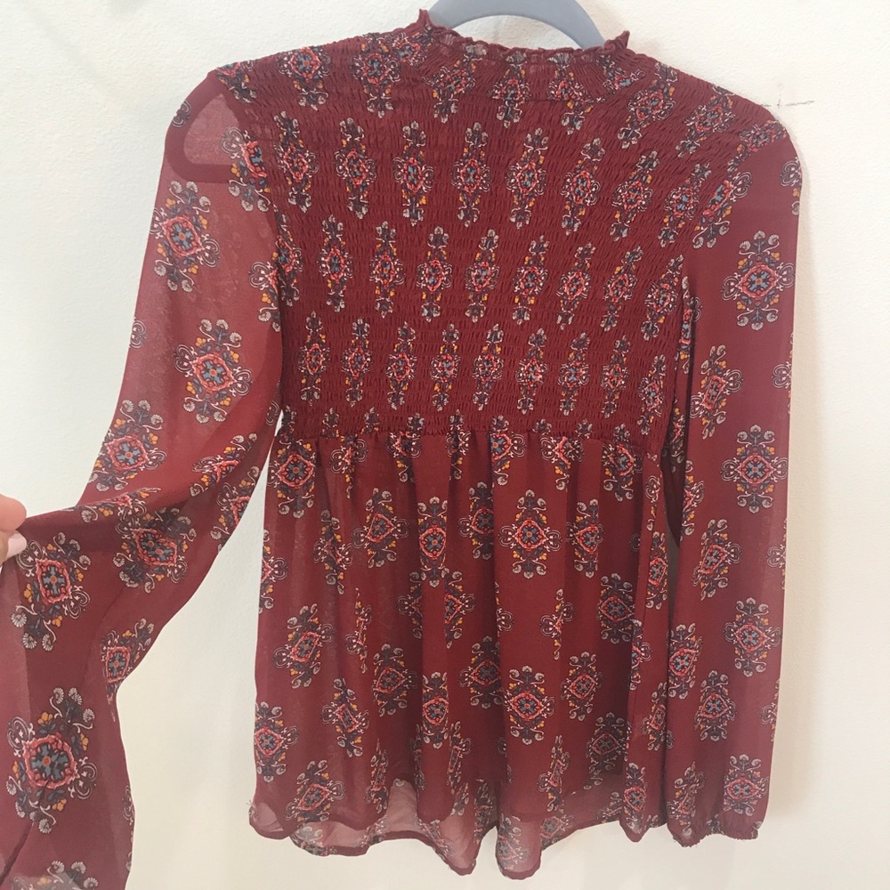 Maroon top